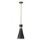 Z-Lite Soriano 1 Light Pendant, Matte Black & Heritage Brass 728P8-MB-HBR - alternate 2